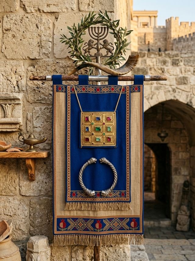 Estandarte azul e dourado do grau Duque e Duquesa